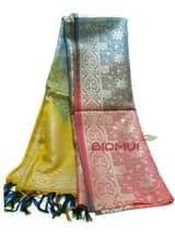 Шелковый платок с градиентной заливкой "Хамелеон" (узор цветы)