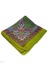 Шелковый шарф (золото с зеленым)