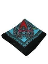 Шелковый шарф (небесно голубой с черным)