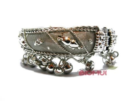 Индийский браслет с колокольчиками (серебряный)