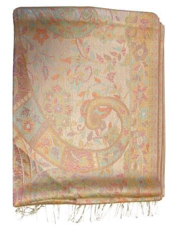 Шелковый платок с отливом плотный двухсторонний (песочный)