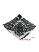 Шелковый платок "Павлин" (черный шоколад)