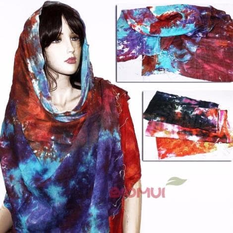 Хлопково-шелковый легкий шарф-палантин