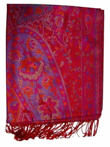 Шелковый платок с отливом плотный двухсторонний (малиновый)