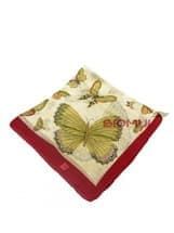 Шелковый платок "Бабочки" (темно-красный)