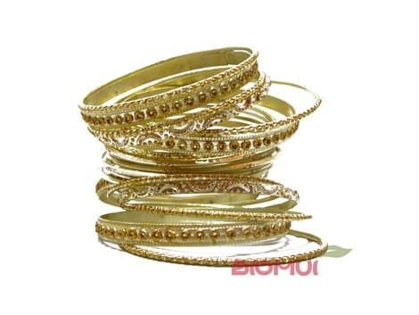 Индийский браслет-кольца (золотой)